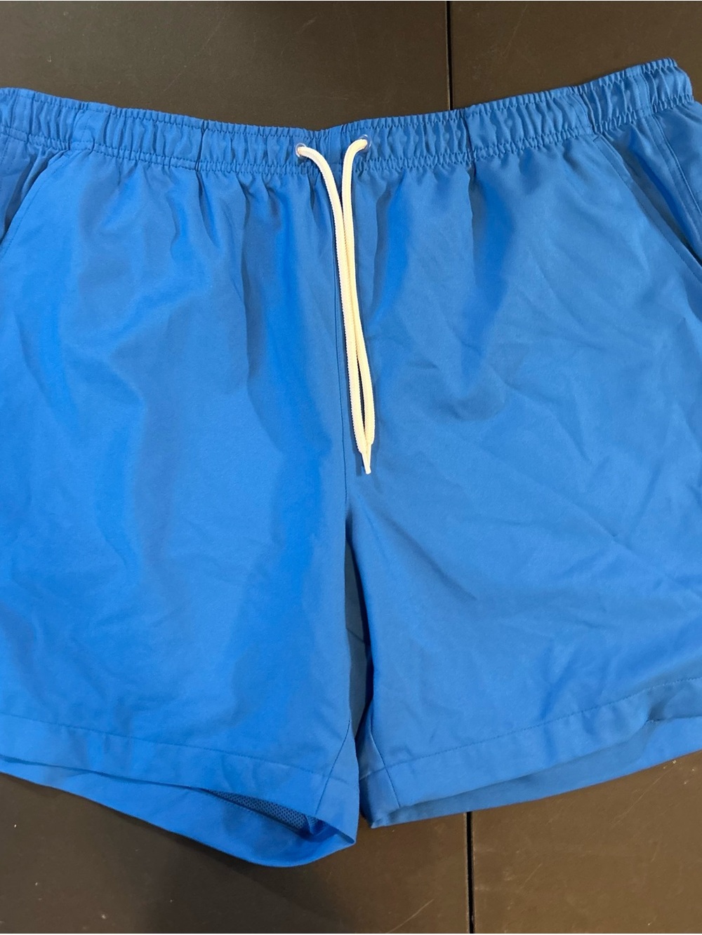 DSG Blue Athletic Swim Shorts with White Drawstring